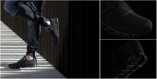 all black running sneakers