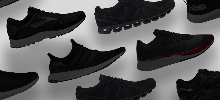all black sports shoes