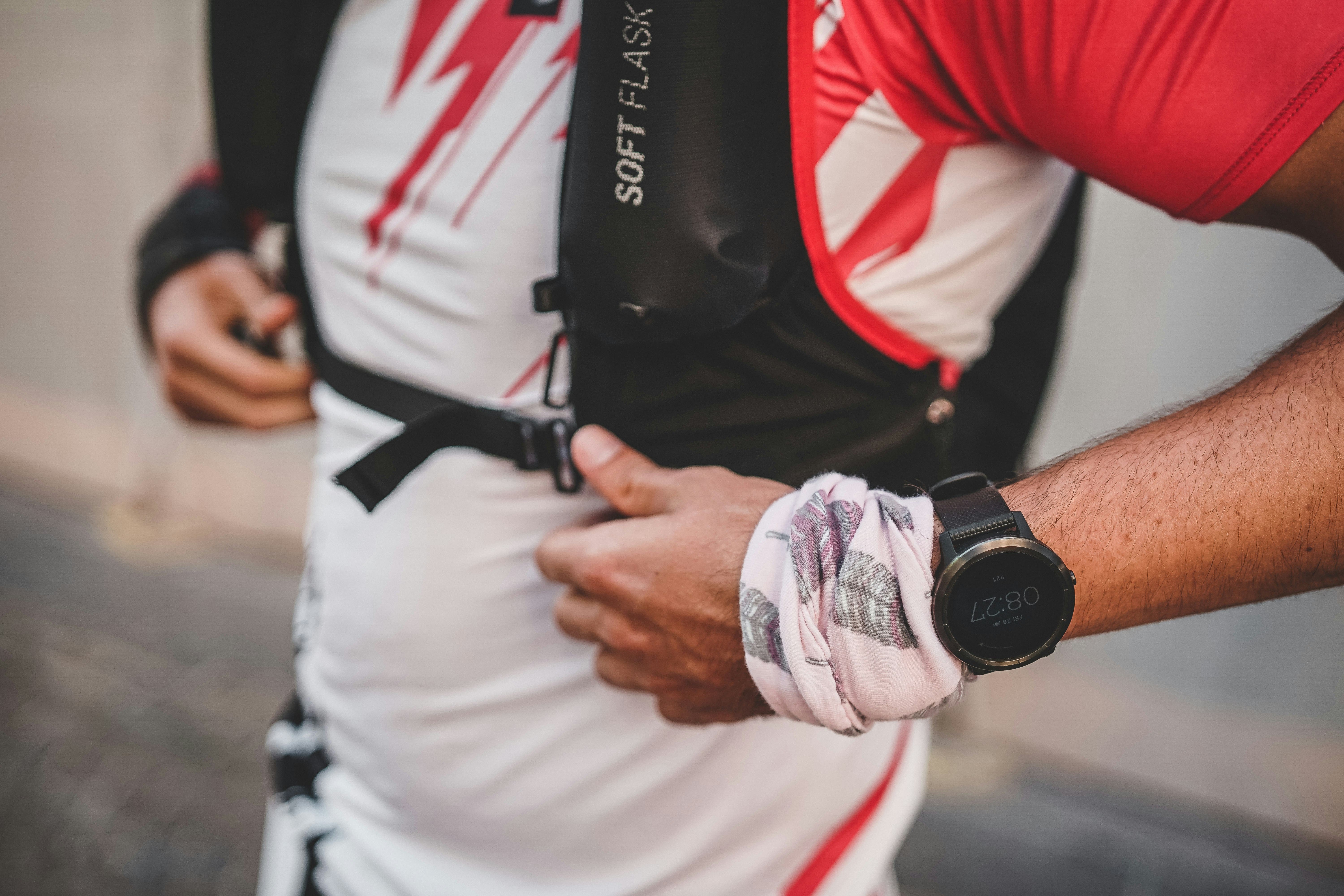 An image of a person wearing a Garmin watch 