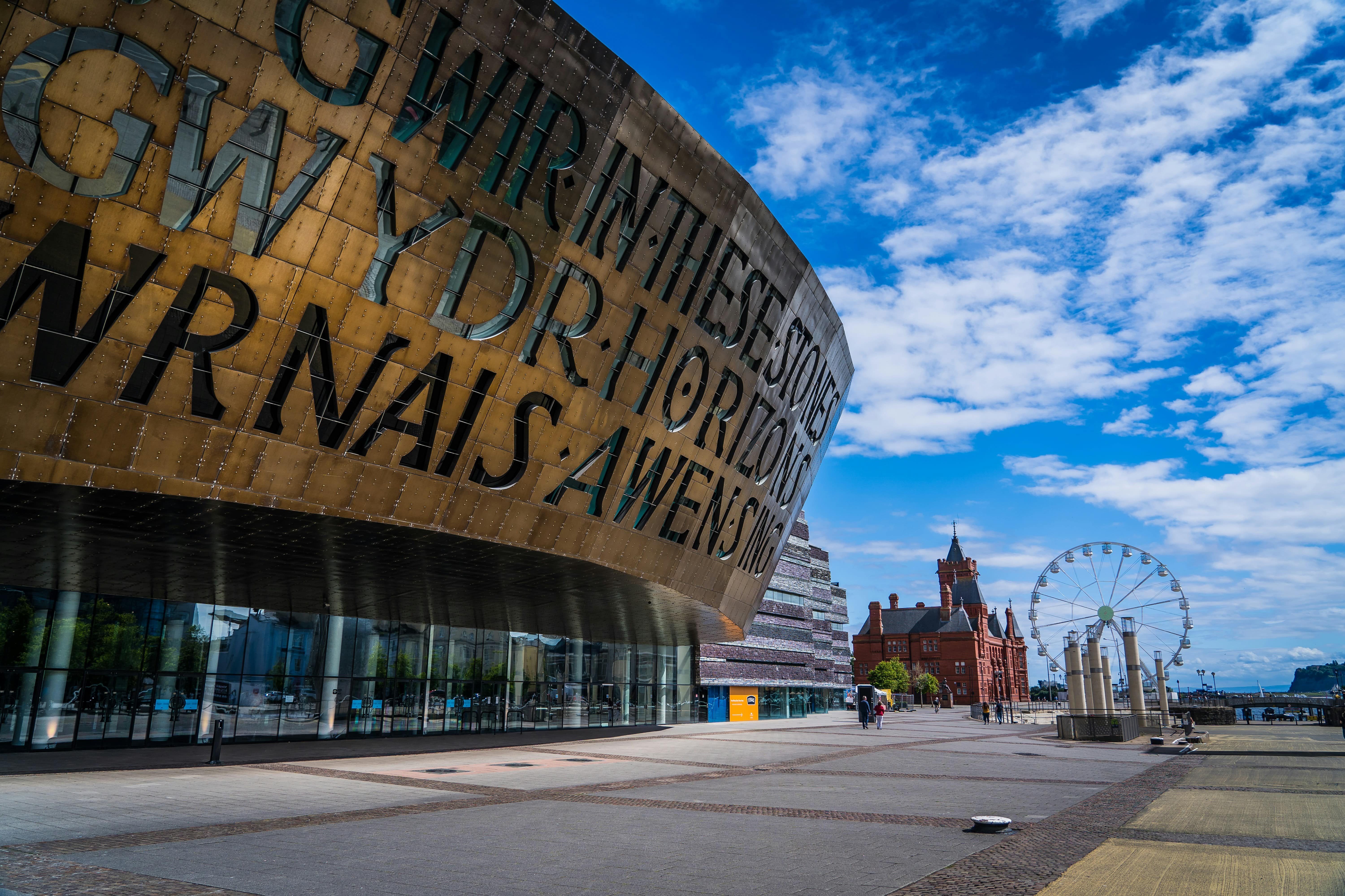 An image of the Wales Millenium Centre in Cardiff Bay 