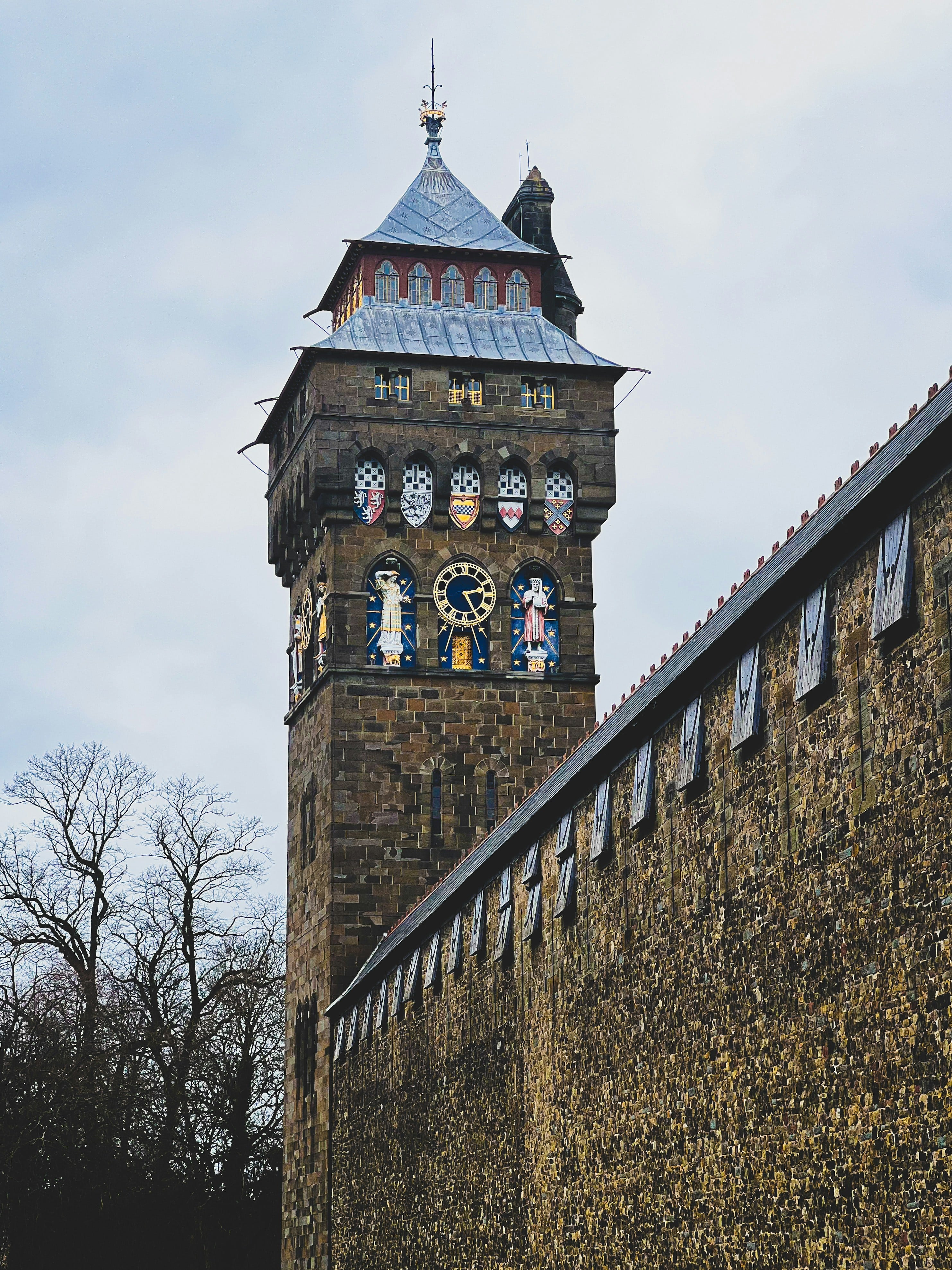 An image of Cardiff Castle's clock tower, which is part of the running route for the Cardiff Half Marathon