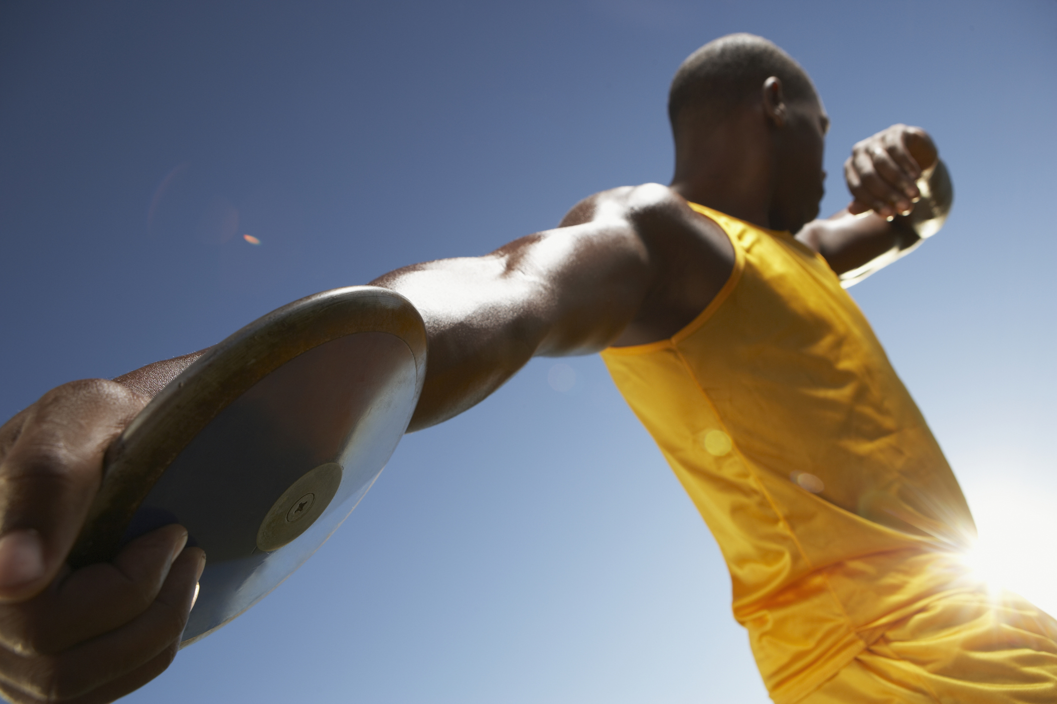 A man throwing a discus 