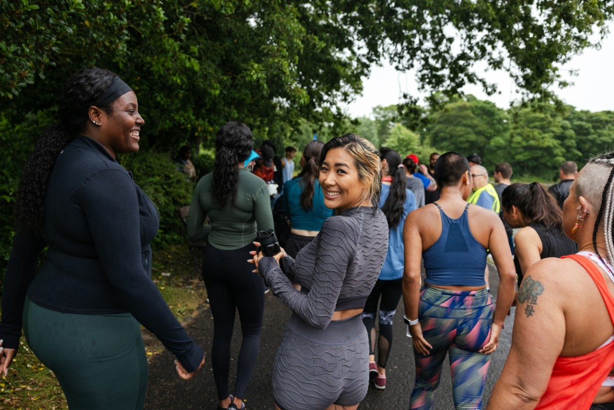 People queuing up ready for Parkrun