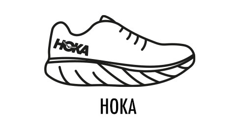 Hoka shoe icon drawing