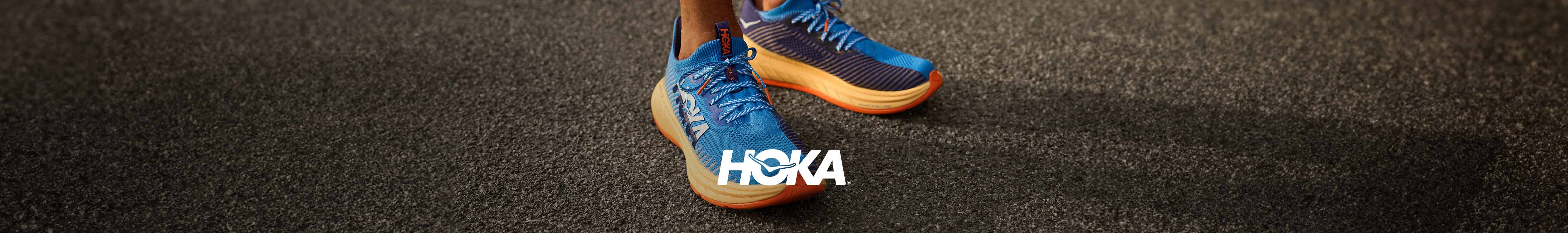 Hoka brand page. A pair of Hoka Tecton shoes