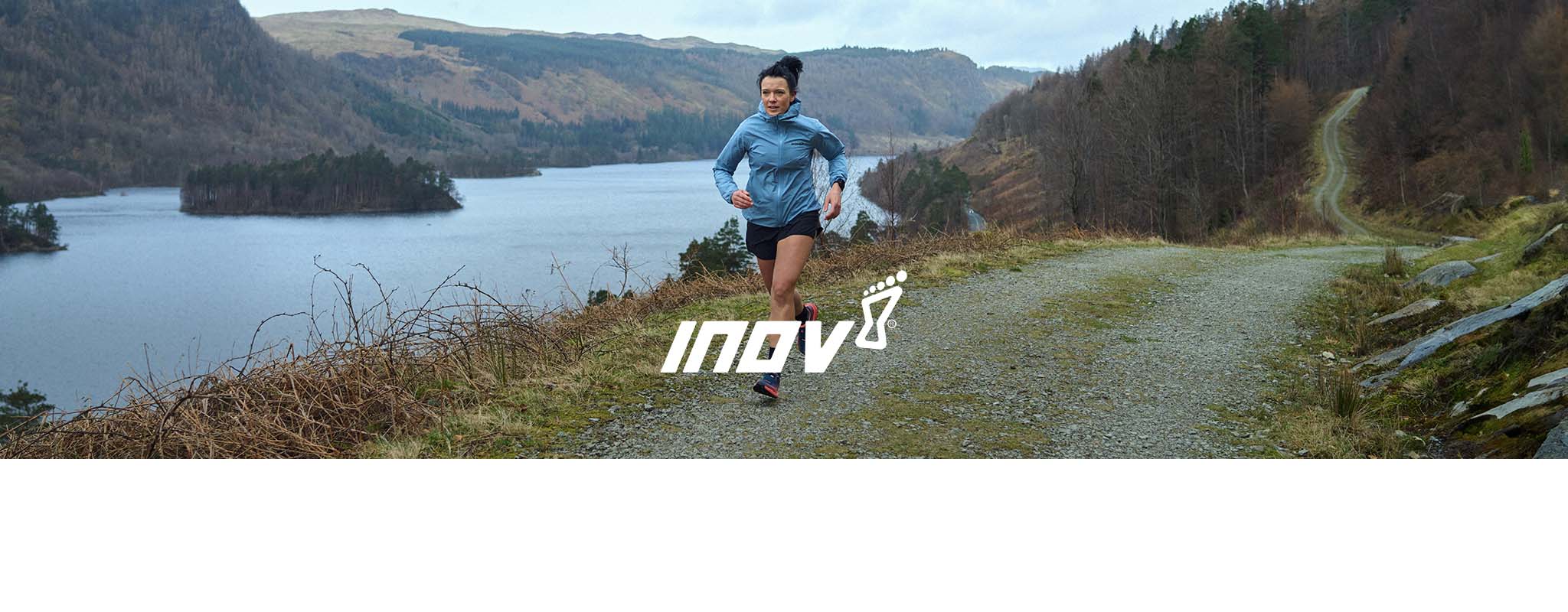 Shop inov-8. A runner on the hill side