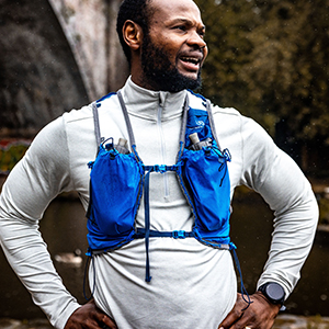 Shop Accessories new season. A man resting after run while wearing a backpack